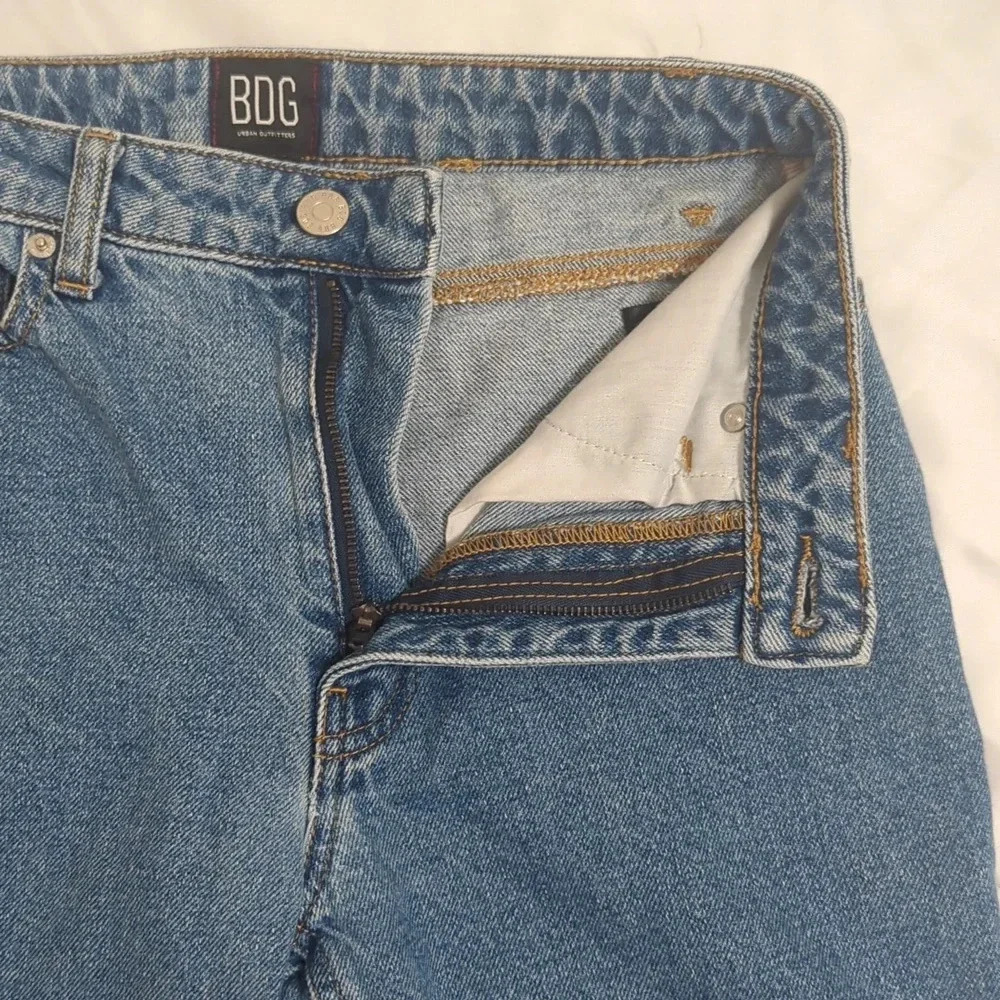 Urban Outfitters BDG Byron Spliced Denim Joggers, Color Blue/Black Size 24 - Picture 11 of 15